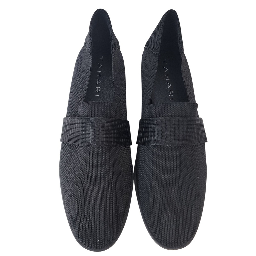 NWT TAHARI Mykonos Black Knit Slip On Loafer‎ Flats Womens Size 8